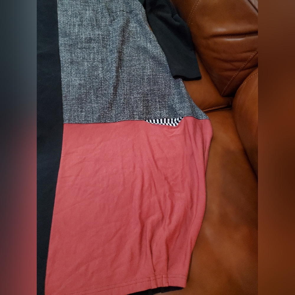 Chiara Cocol Milano Artsy Funky Lantern Comfy Dress Size L Large Colorblock - Picture 3 of 5